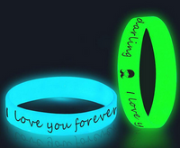 Pulseras de silicona glow, brillan en la oscuridad